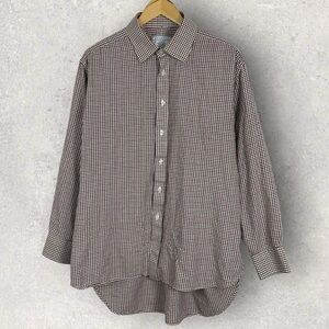 Charles Tyrwhitt Jermyn Street London Plaid Dress Shirt Mens Size 17 Burgundy